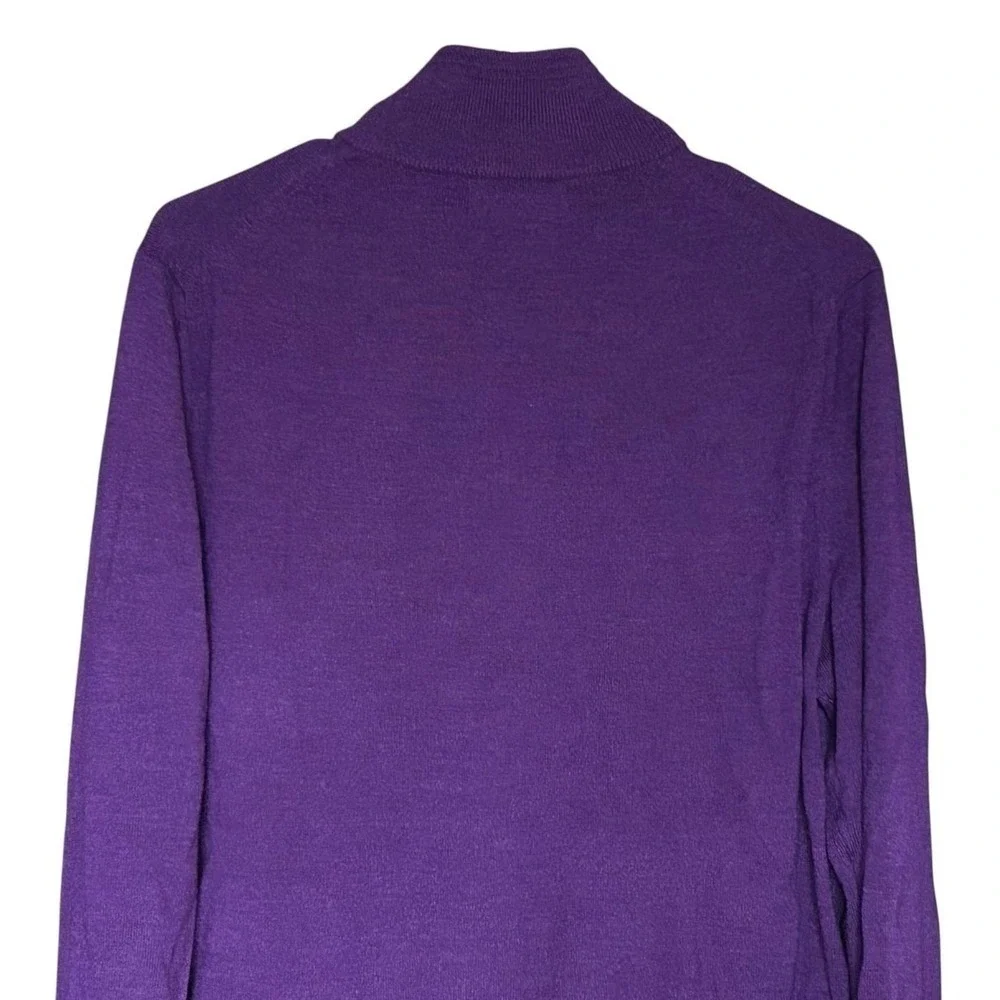 Banana Republic 100% Merino Wool Quarter Zip Sweater Men's Large Purple Pullover
